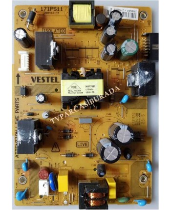 17IPS11, 23366453, Vestel 40FA5050, Power Board, Besleme, VES400UNDS-2D